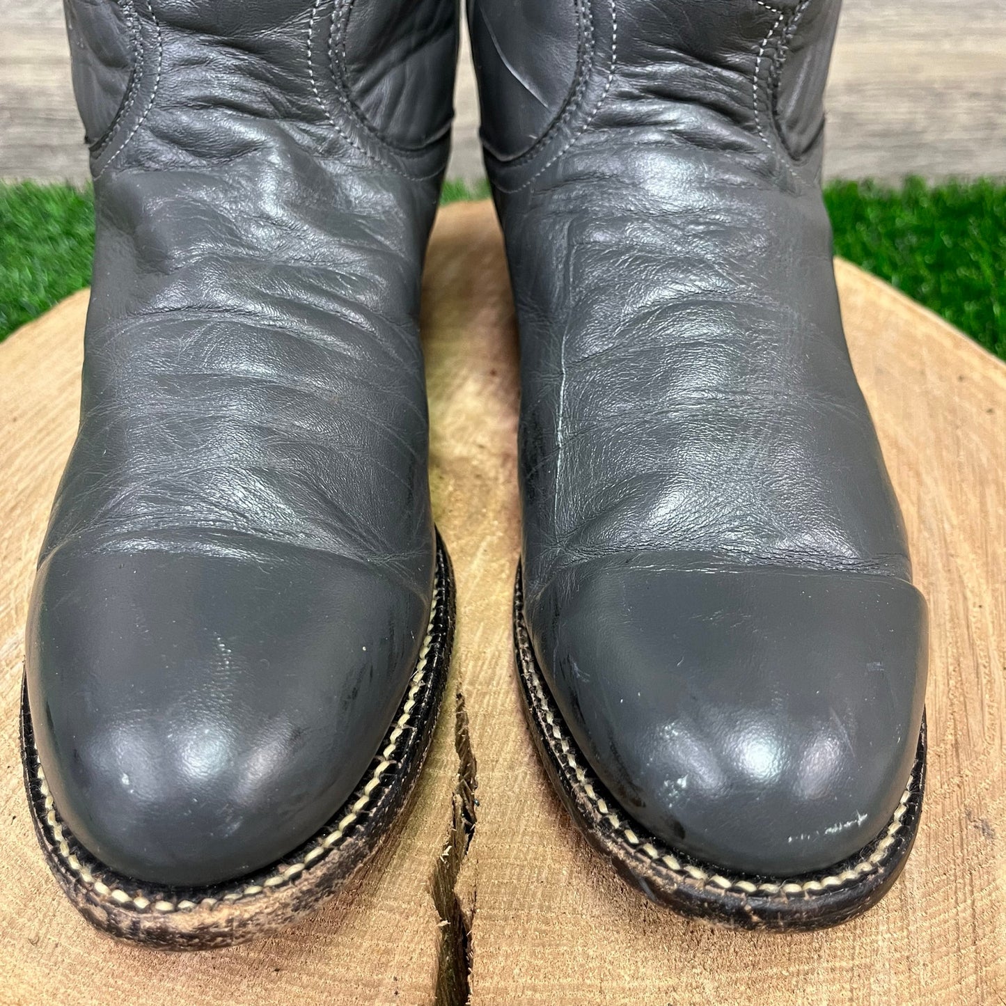 Justin Women - Size 6.5B - Vintage Gray Roper Cowboy Boots Style L3056