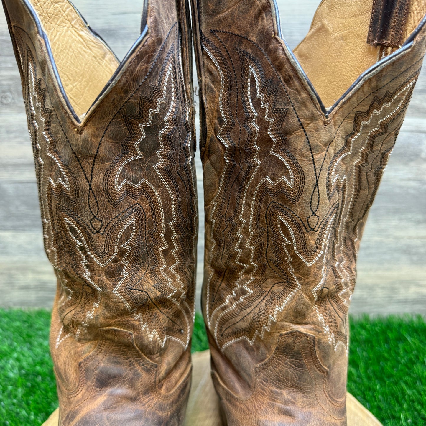 JB Dillon Men - Size 10D - Brown Goat Skin Cowboy Boots Style JBM3205