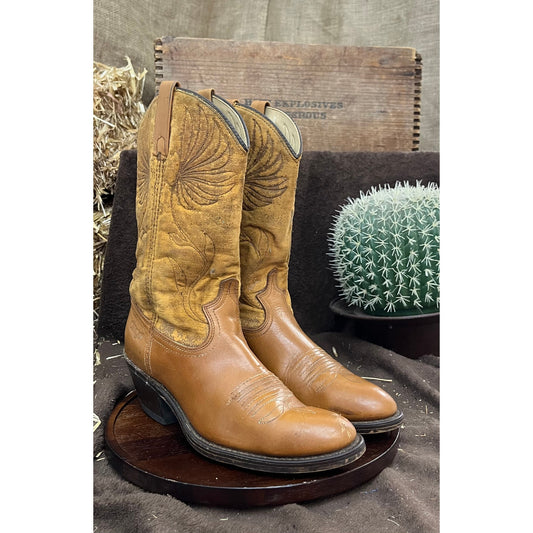 Dingo Men - Size 9.5D - Vintage Camel Color Cowboy Boots Style 14273