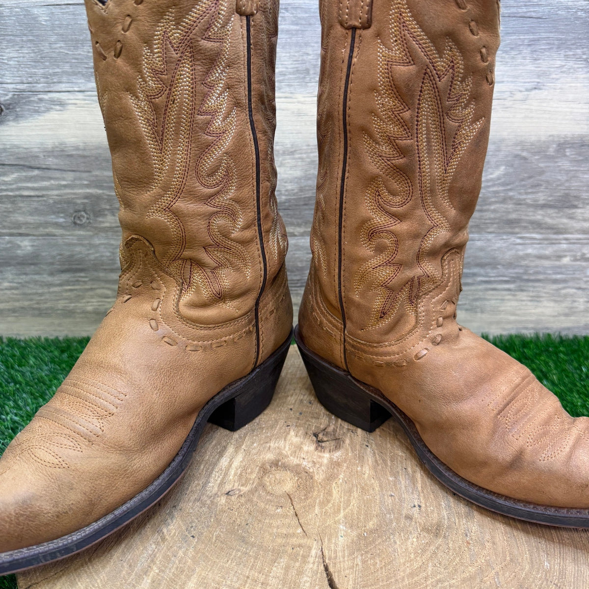 Laredo Men - Size 7D - Tan Jacksonville Snip Toe Cowboy Boots Style 68412