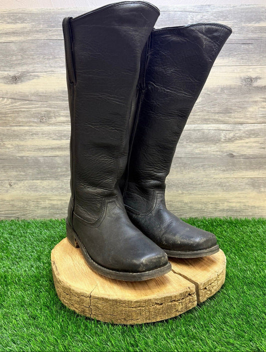 Unknown Men - Size 9 - Black Square Toe Tall Shaft Moto Boots