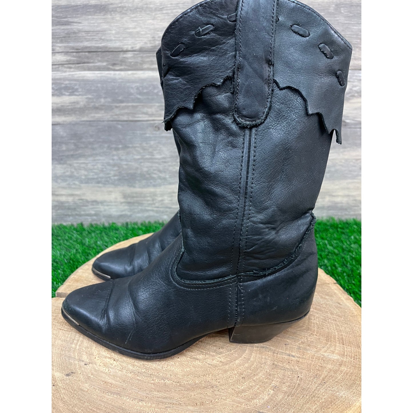 Code West Women - Size 6M - Vintage Black Soft Leather Cowboy Boots Style 170