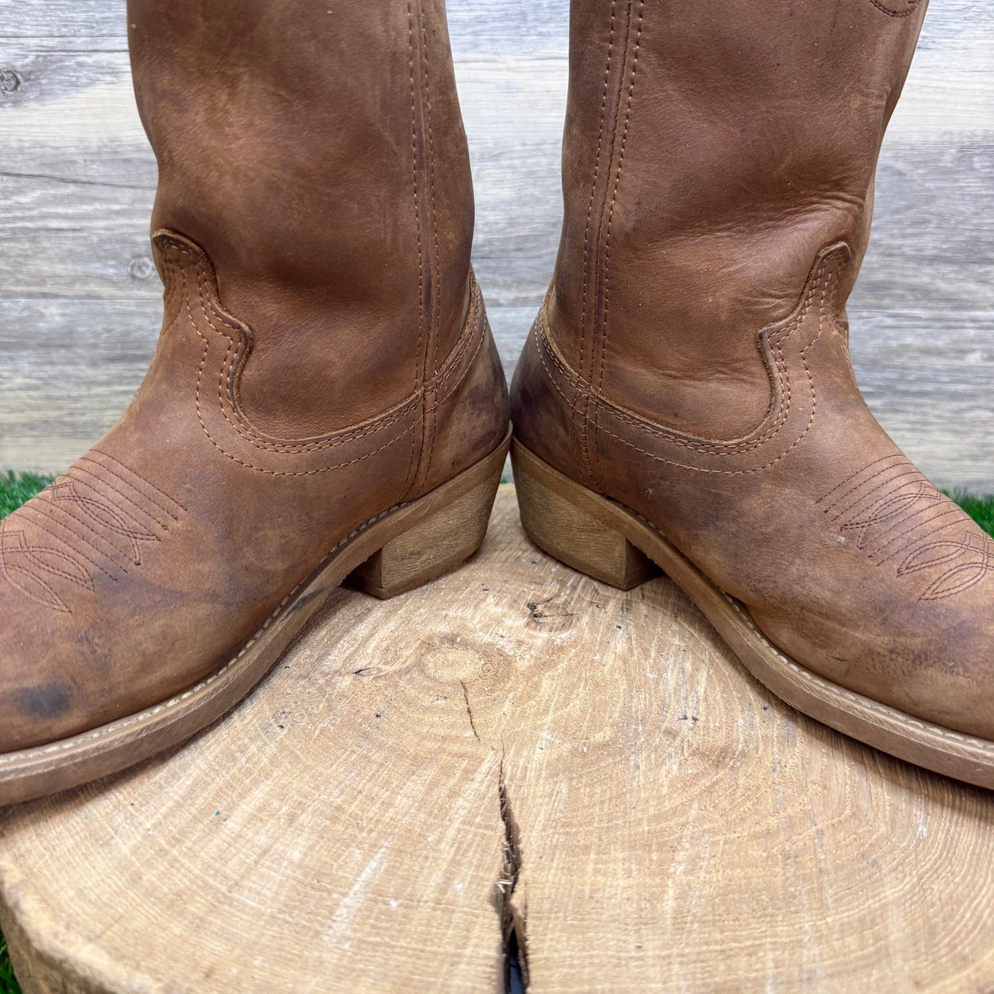 Masterson Men - Size 9D - Brown Nubuck Leather Western Cowboy Boots Style RB4000