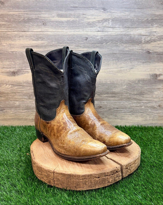 Laredo Men - Size 13D - Vintage Beige / Green Snip Toe Cowboy Boots 7823