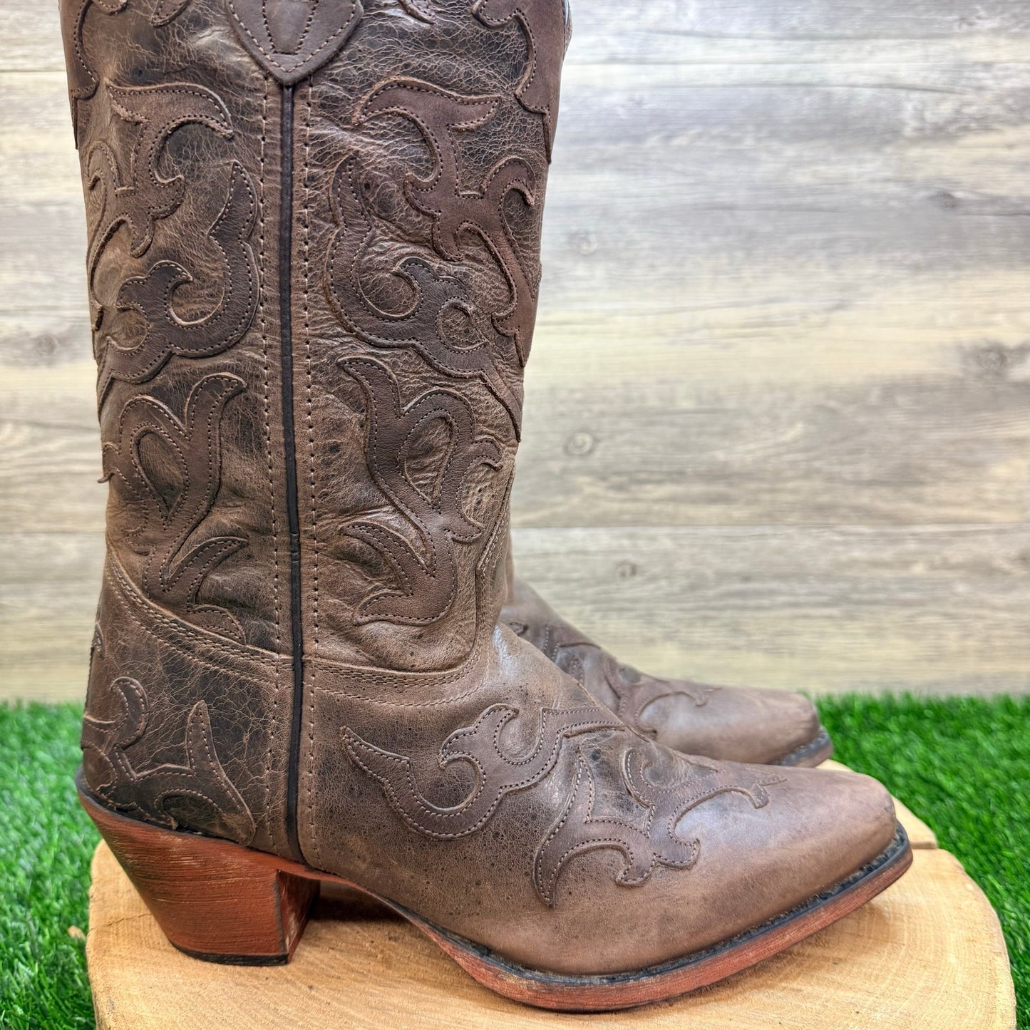 Dan Post Women - Size 9M - Chocolate Snip Toe Cowboy Boots Laredo 52344