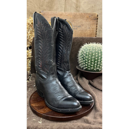 Dunbar Men - Size 9EE - Vintage Black Cowboy Boots Style H120
