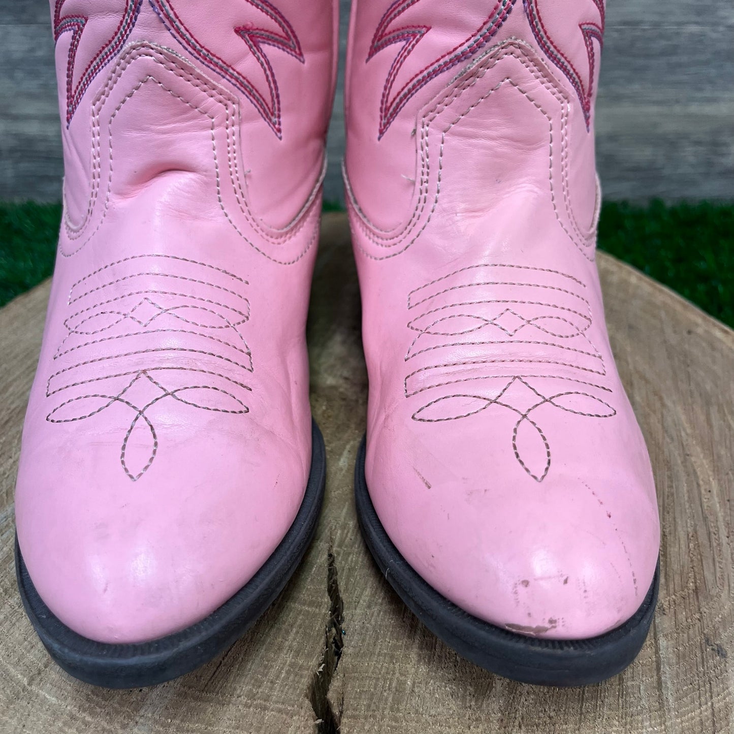 Austin Trading Co. Youth - Size 4 - Pink Faux Leather Cowboy Boots Style 1145