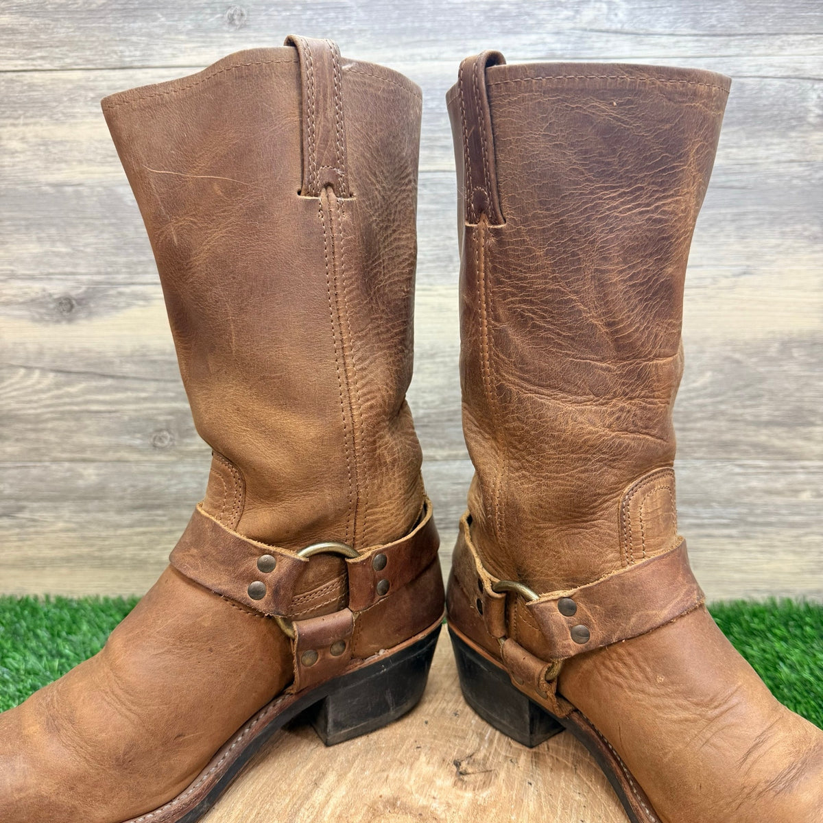 Frye Women - Size 8.5M - Brown Leather Harness Moto Boots 77300