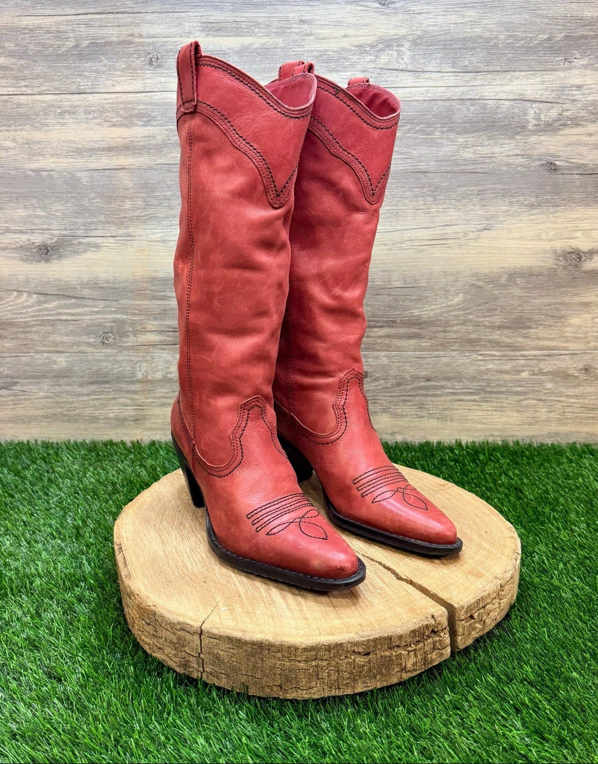 Cathy Jean Women - Size 7M - Red Soft Leather Boots