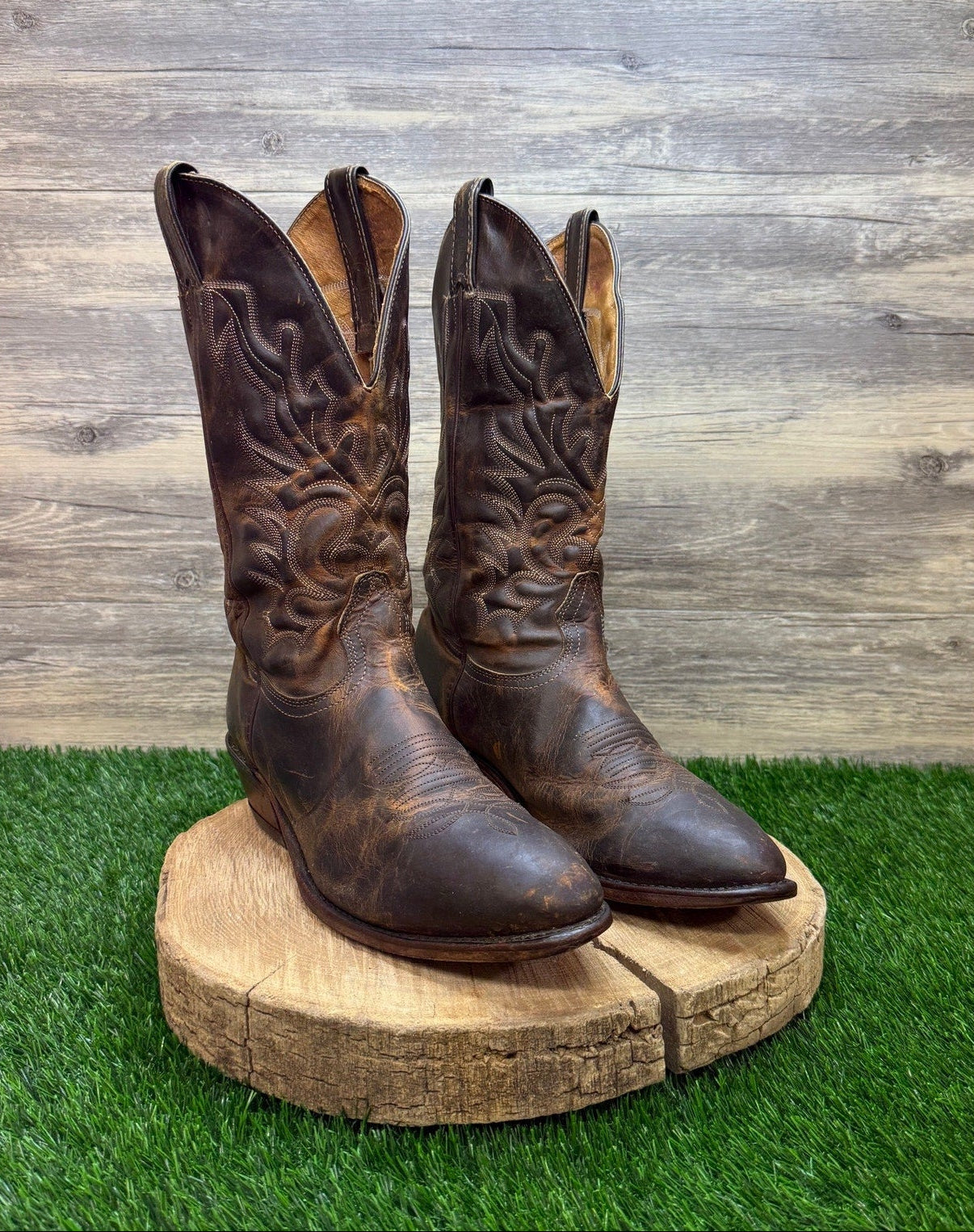 Boulet Men - Size 10.5E - Chocolate Western Cowboy Boots Style 6010