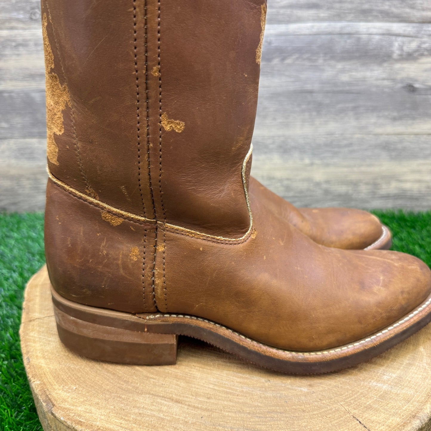 Chippewa Men - Size 7D - Tan Pull On Cowboy Boots Style 82069