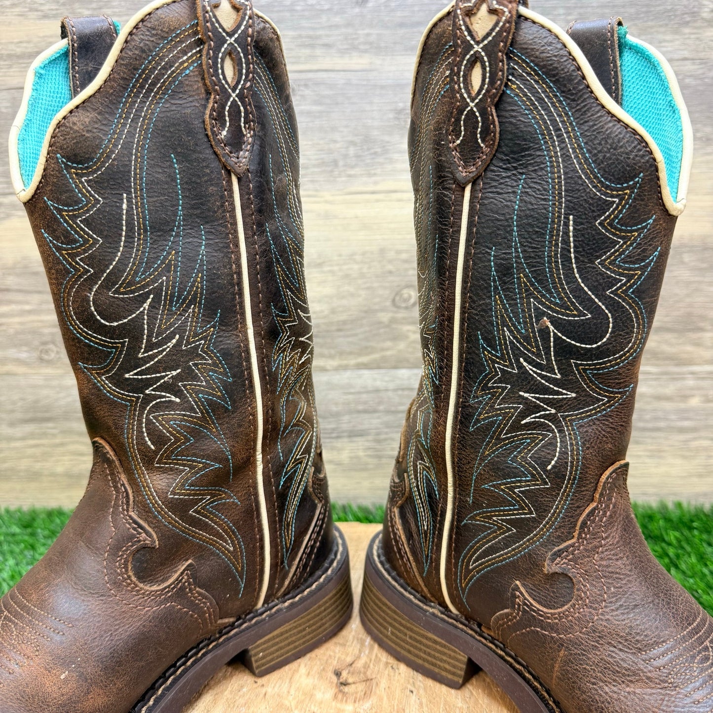 Justin Gypsy Women - Size 5B - Brown / Turquoise Cowboy Boots L2911