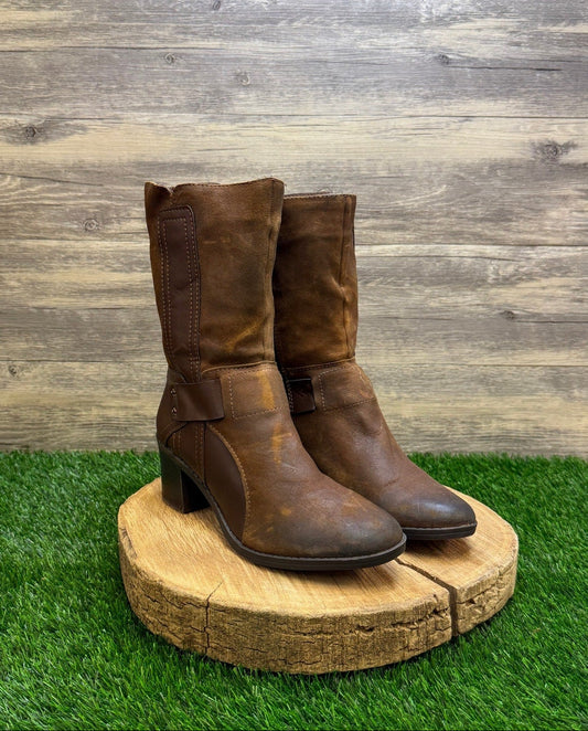 Bar III Women - Size 10M - Brown Faux Leather Zipper Boots Style Wade 2