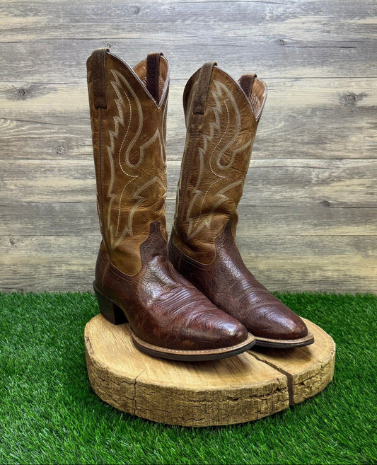 Ariat Men - Size 10.5D - Two Tone Brown Bullhide Cowboy Boots Style 10016366