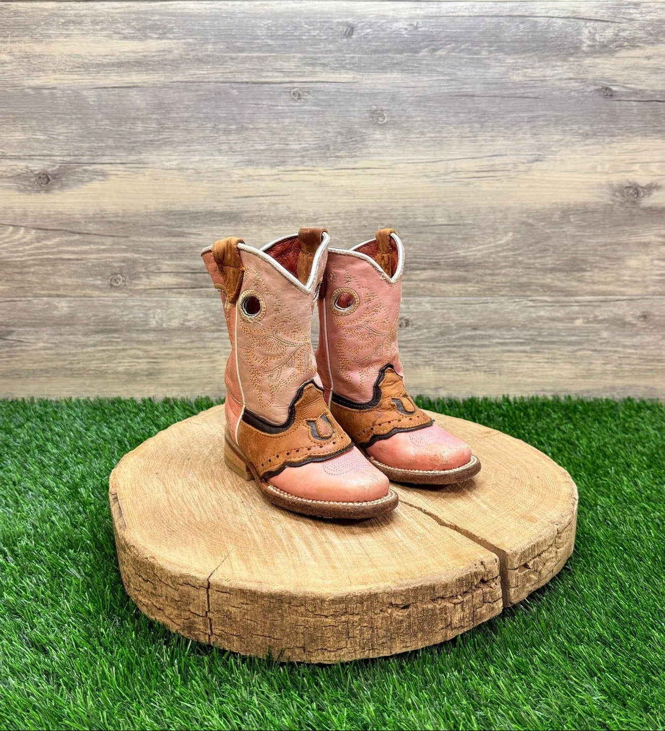 Blackstone Youth - Size 5 - Pink Horseshoe Western Cowboy Boots 463