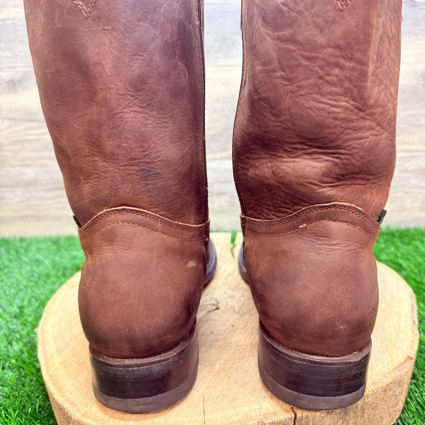Establo Men - Size 10 - Brown Roper Style Western Cowboy Boots 4RO