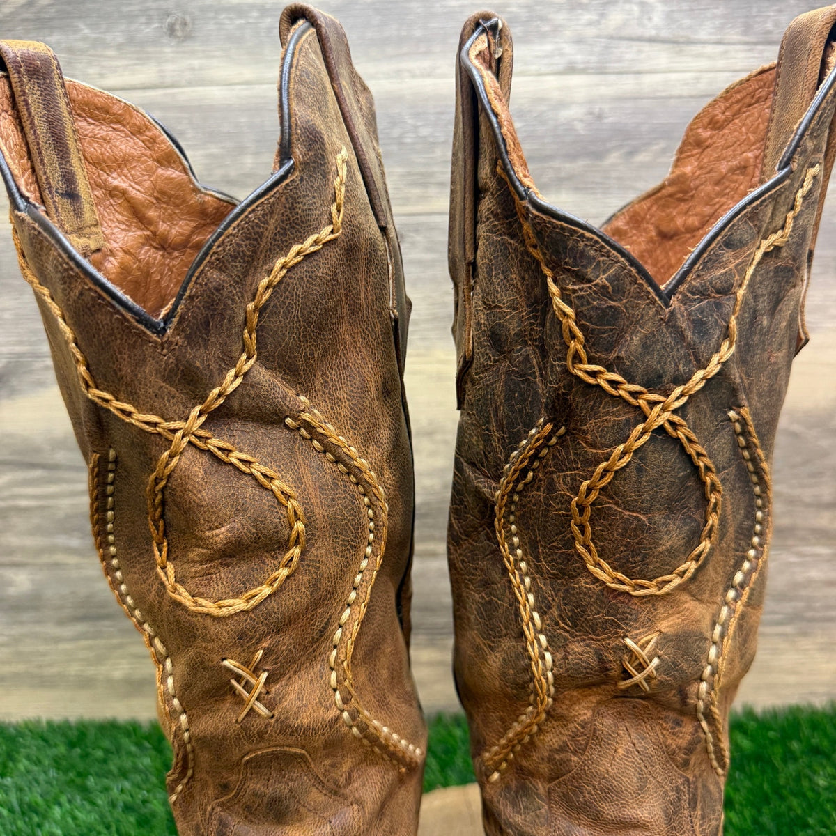 Dan Post Men - Size 9.5EW - Brown Albany Whipstitch Western Cowboy Boots DP26682