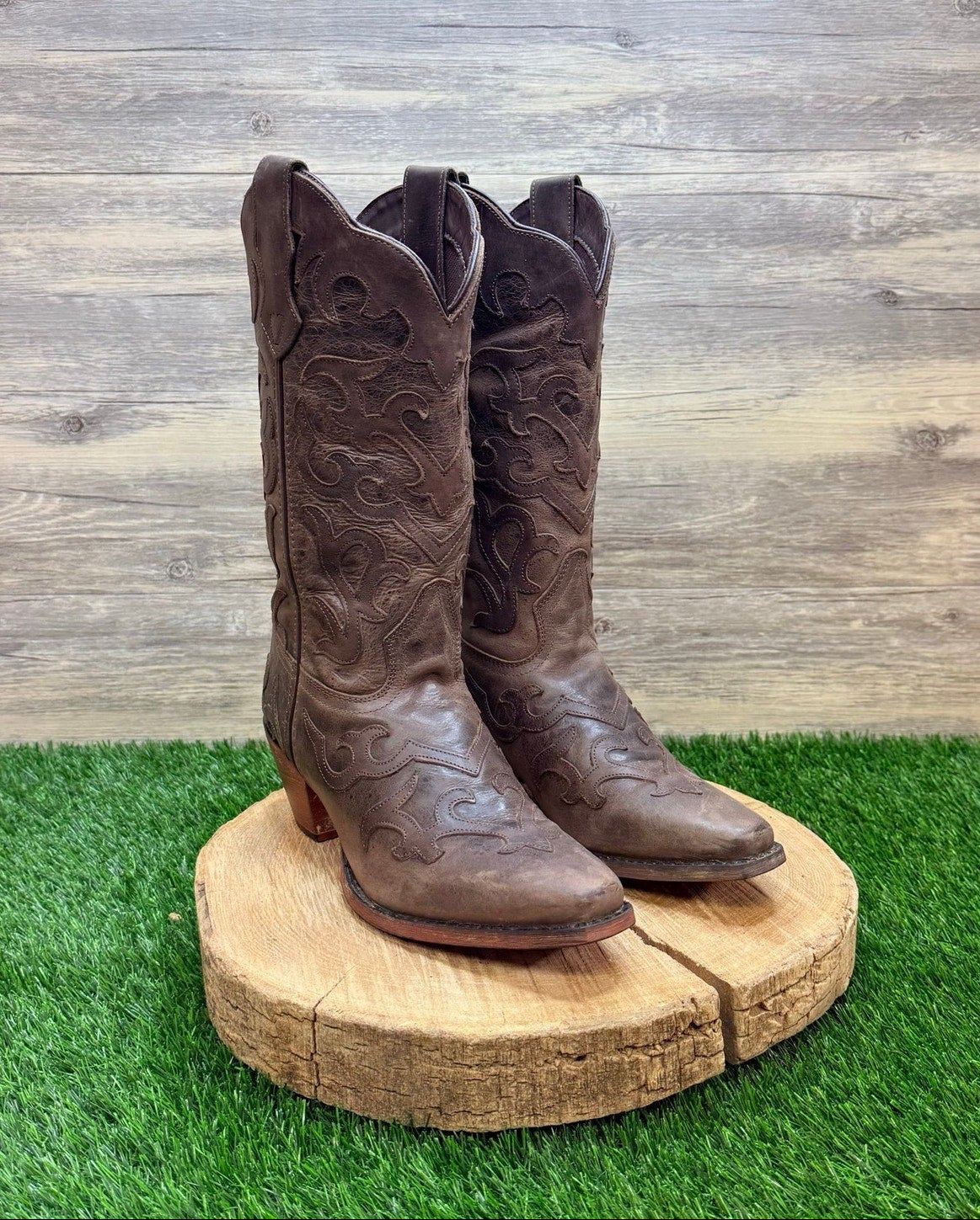 Dan Post Women - Size 9M - Chocolate Snip Toe Cowboy Boots Laredo 52344