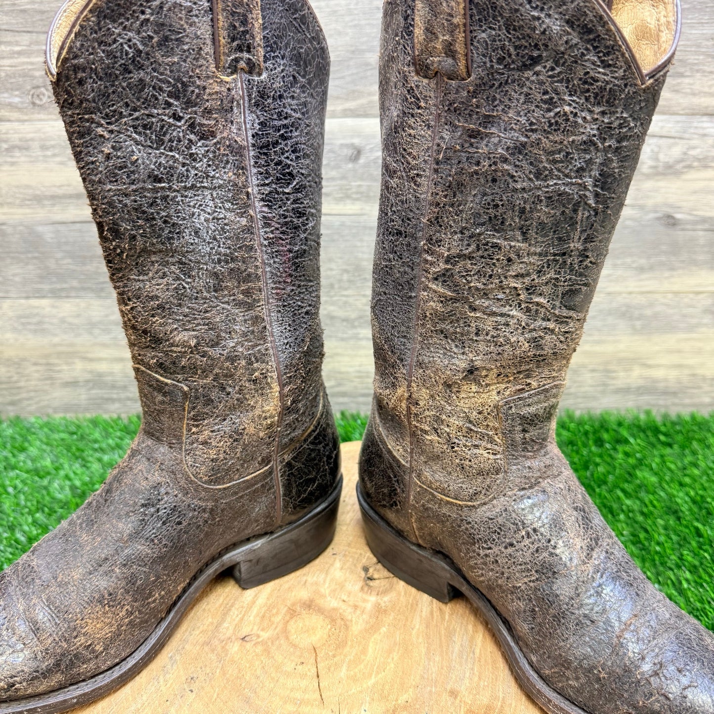 Frye Women - Size 6.5B - Distressed Brown Cowboy Boots 77704