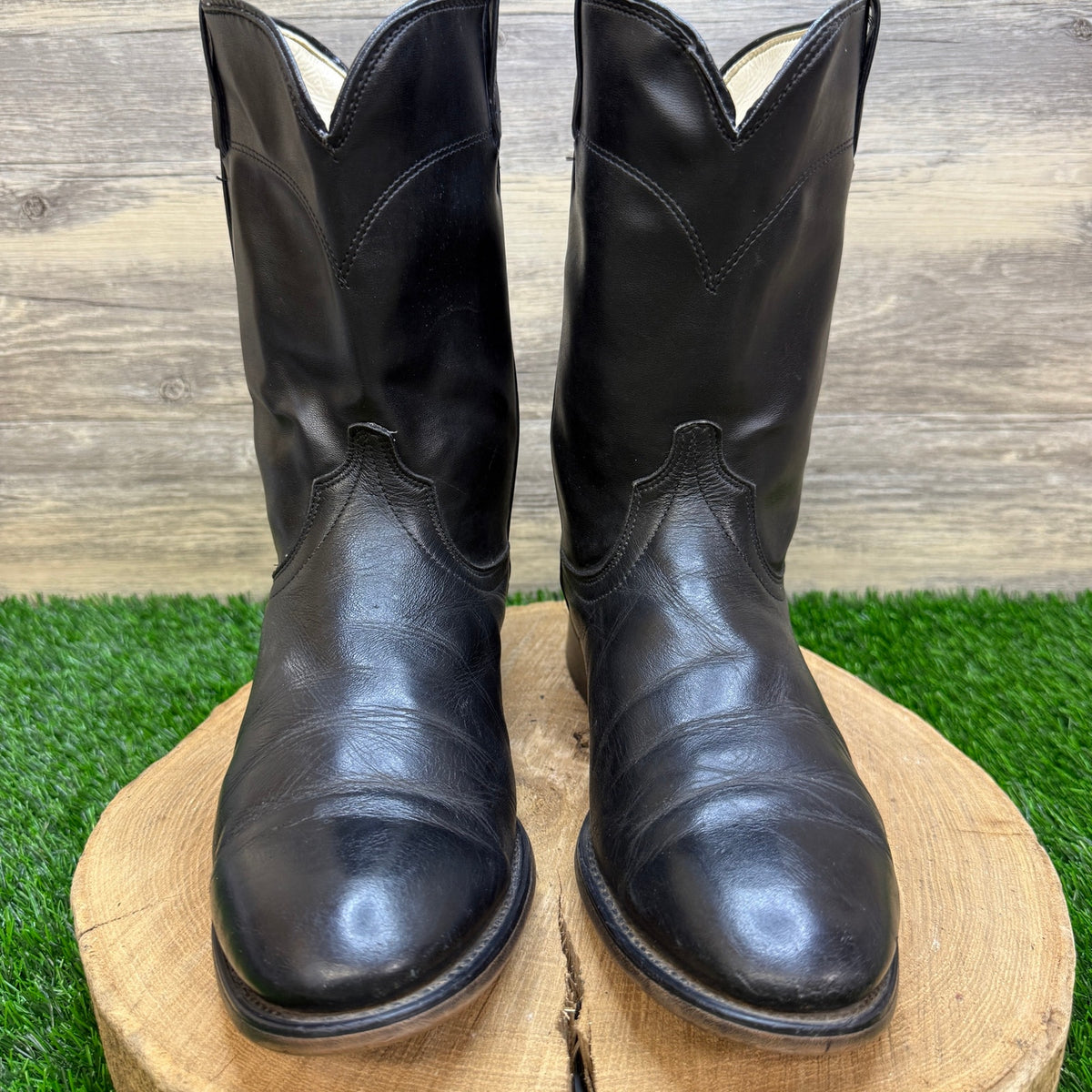 Unknown Men - Size 10.5D - Vintage Black Roper Western Cowboy Boots Style 7902