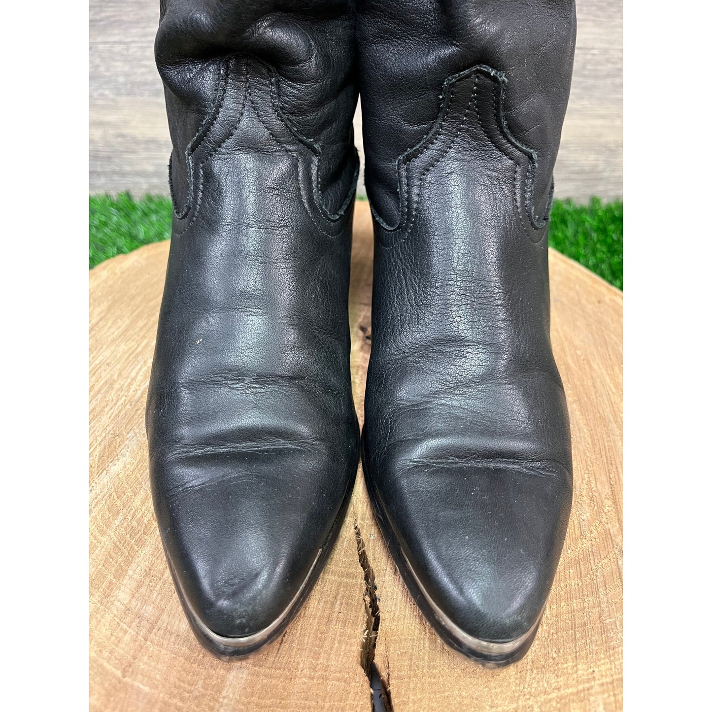 Code West Women - Size 6M - Vintage Black Soft Leather Cowboy Boots Style 170