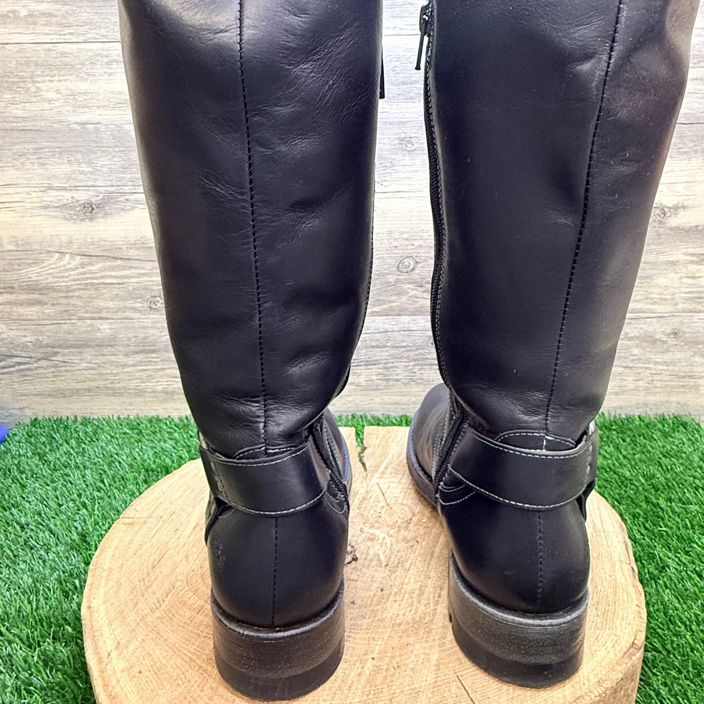 Taos Women - Size 7 - Black Faux Leather Tall Boots 008243