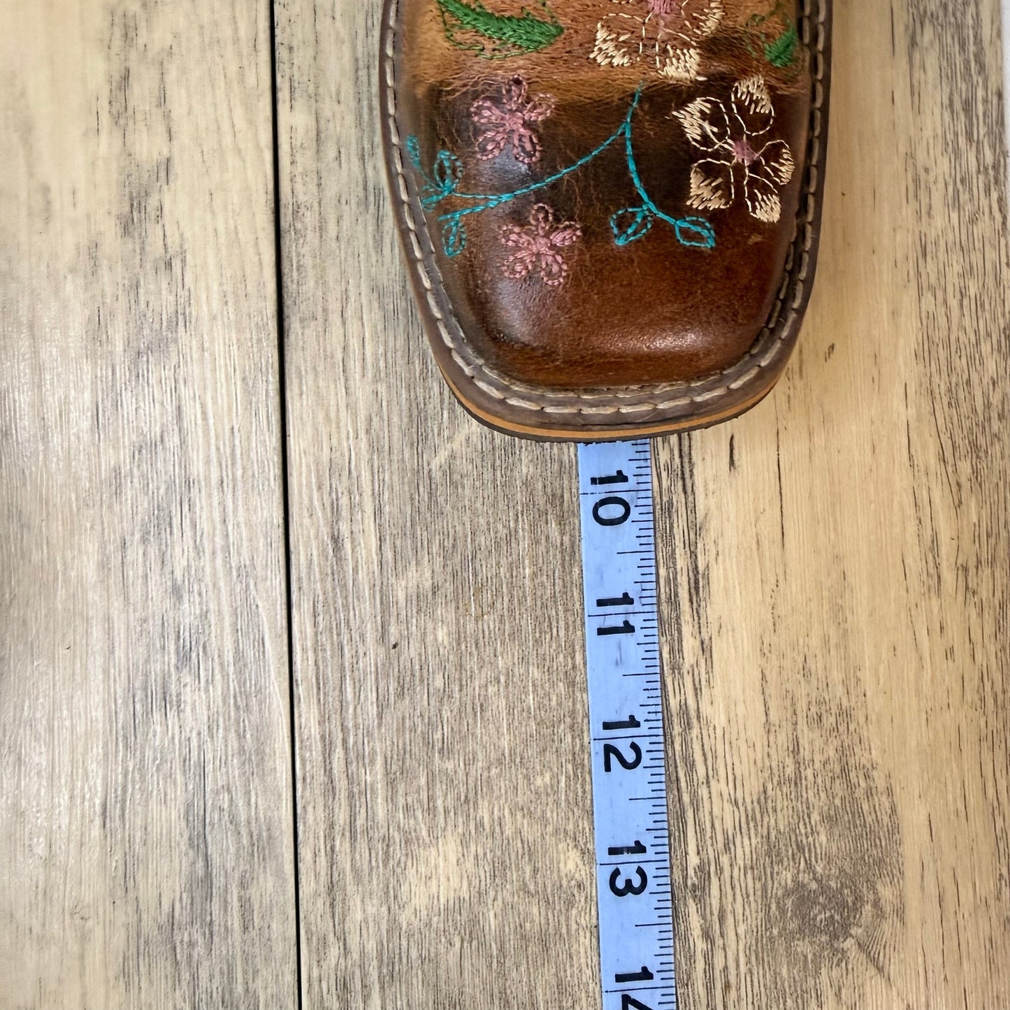 Smoky Mountain Youth - Size 2R - Tan Floral Square Toe Cowboy Boots 3841C