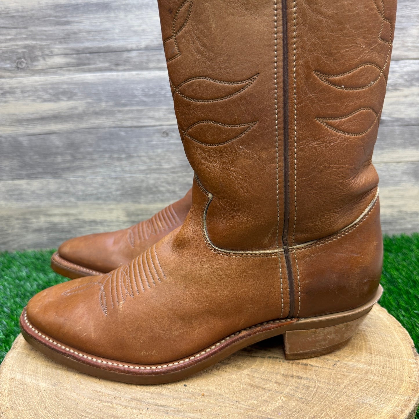 Justin Men - Size 9.5D - Brown Rancher Cowboy Boots Style 1173