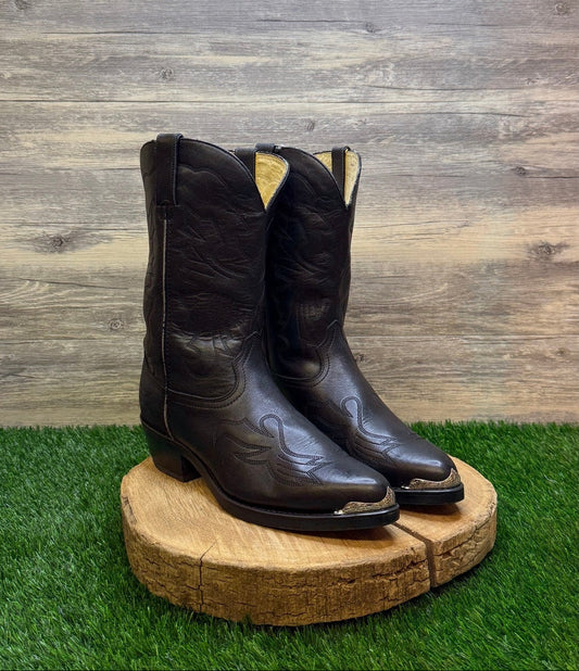 Durango Men - Size 10.5D - Black Toe Plate Western Cowboy Boots Style TR750