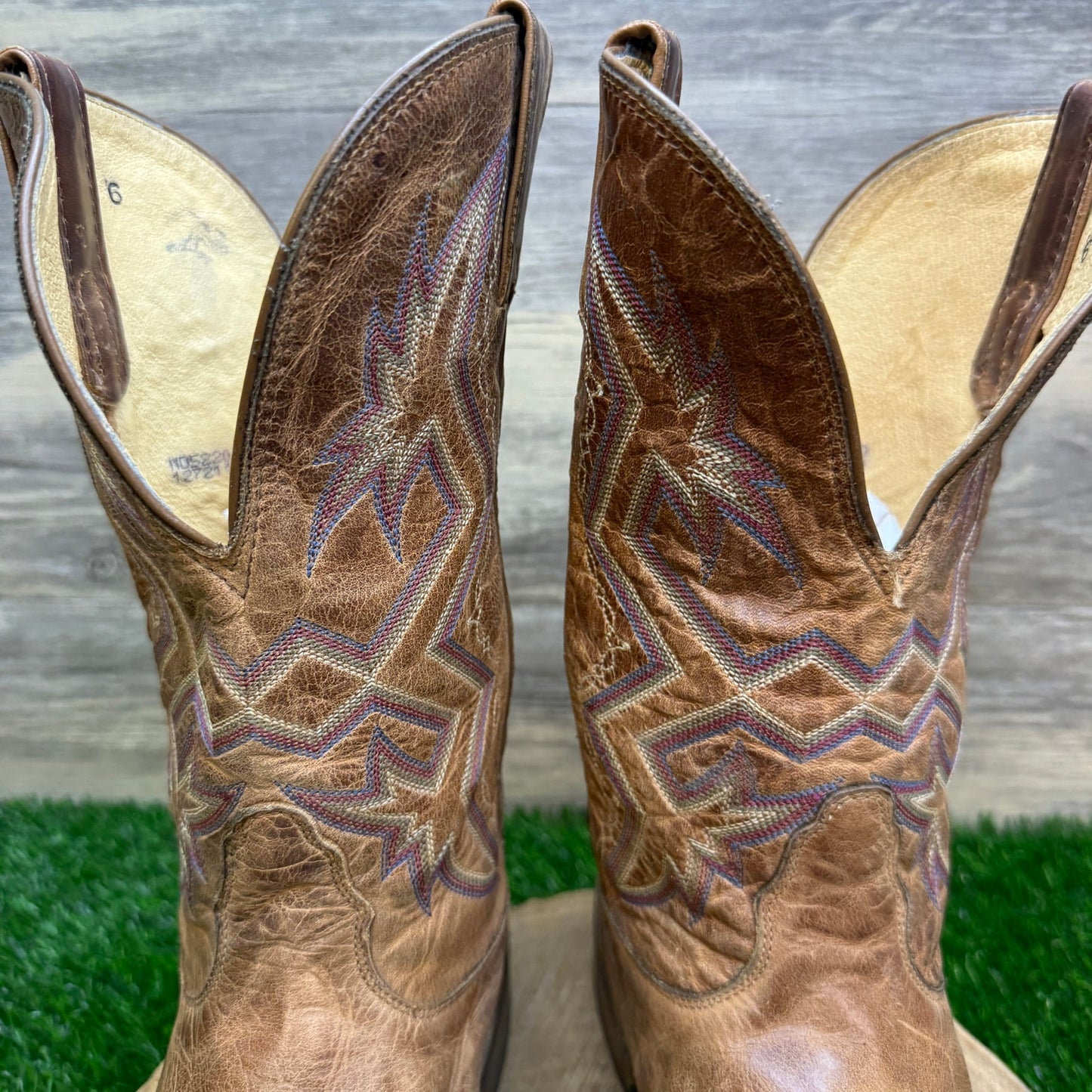 Nocona Men - Size 9D - Tan Square Toe Western Cowboy Boots Style MD5220