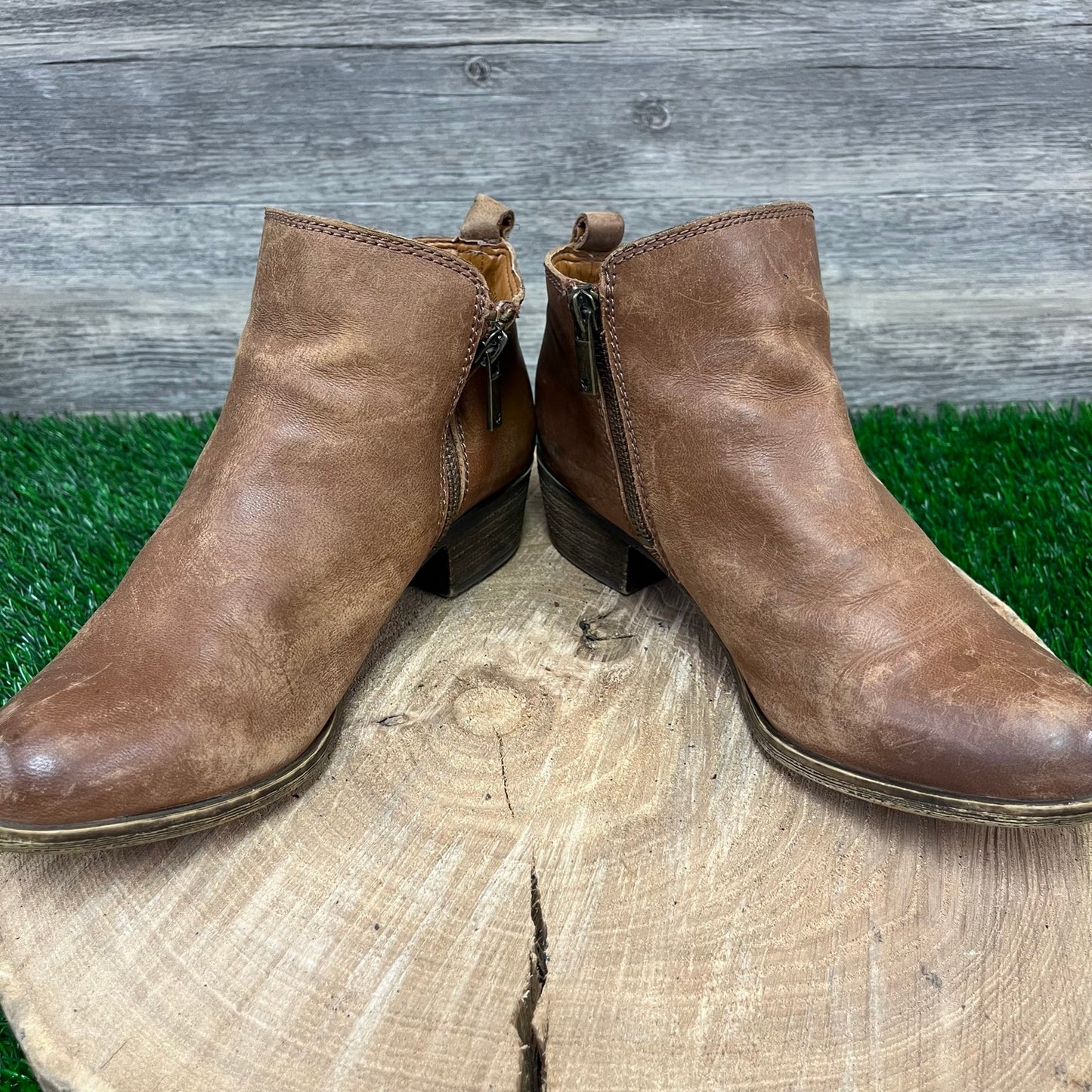 Lucky Brand Women - Size 5.5M - Brown Ankle Zipper Boots