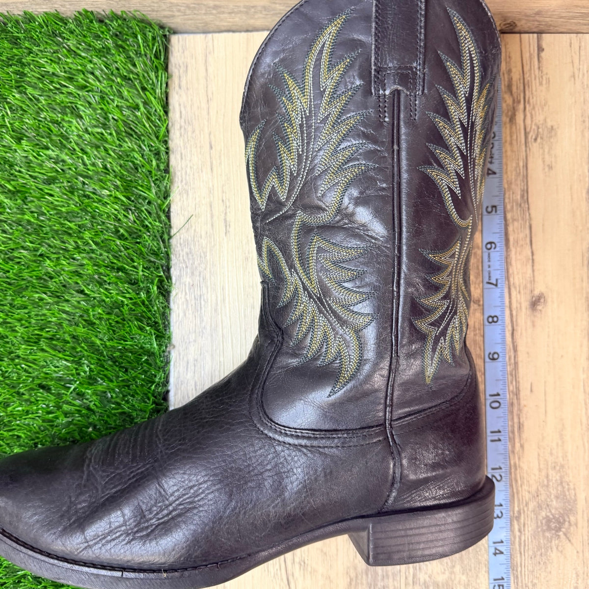 Ariat Men - Size 10D - Black/Green Heritage Western Cowboy Boots 10009594