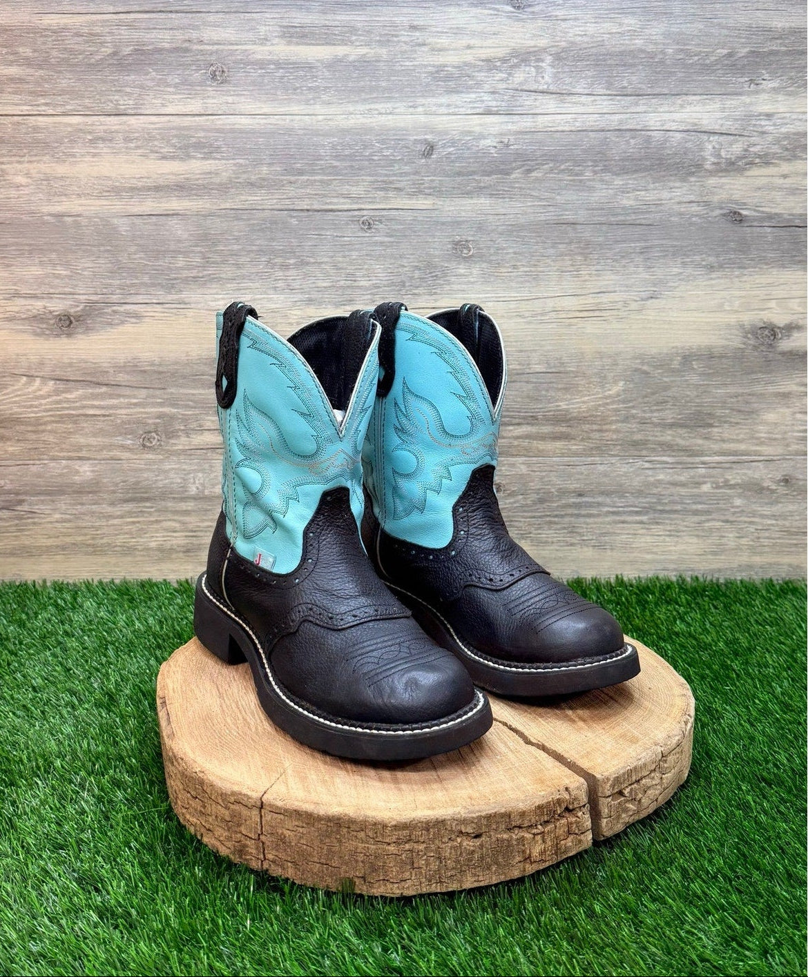 Justin Gypsy Women - Size 8.5B - Blue / Black Western Cowboy Boots L9905
