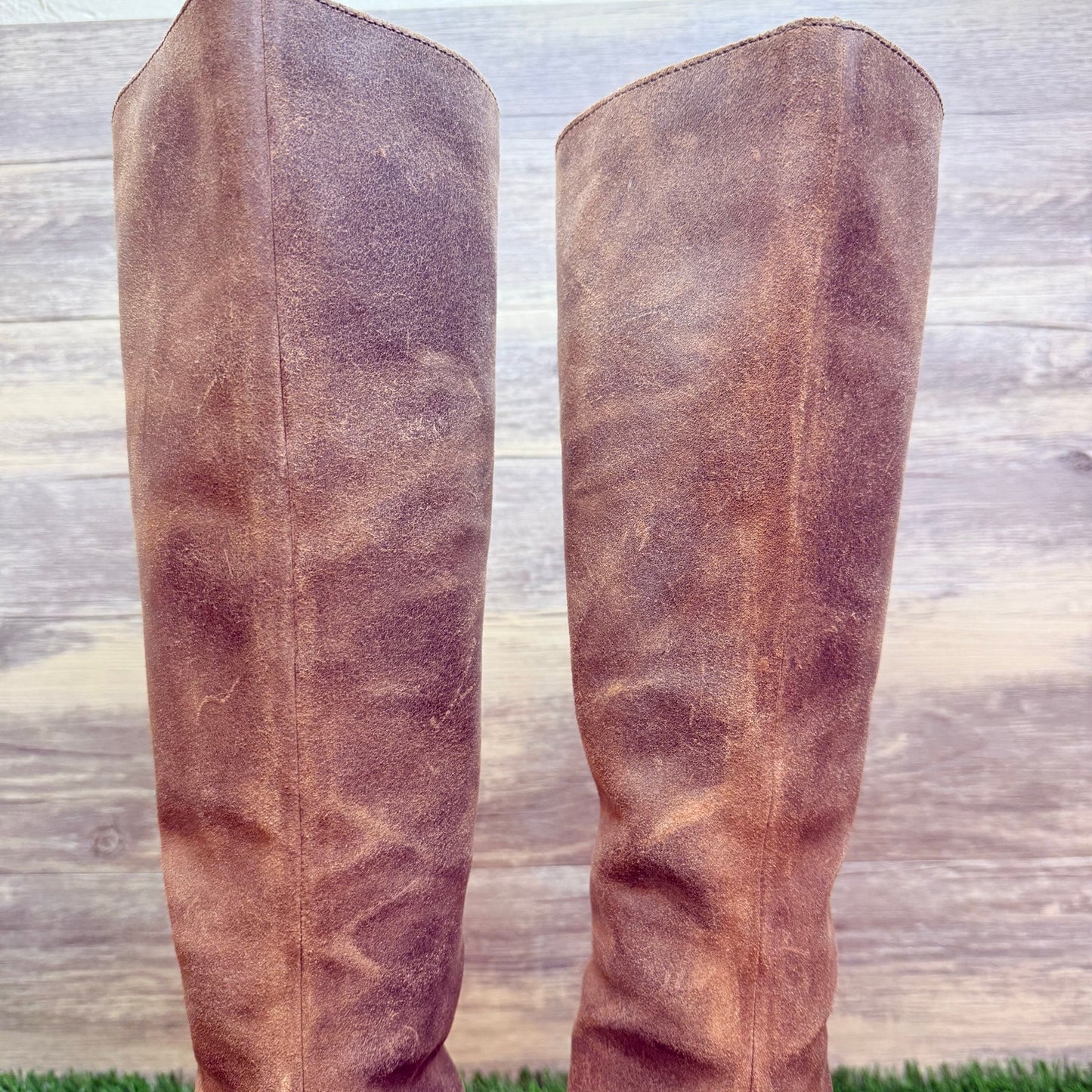 Born Women - Size 5 - Brown Tall Zipper Boots D17906