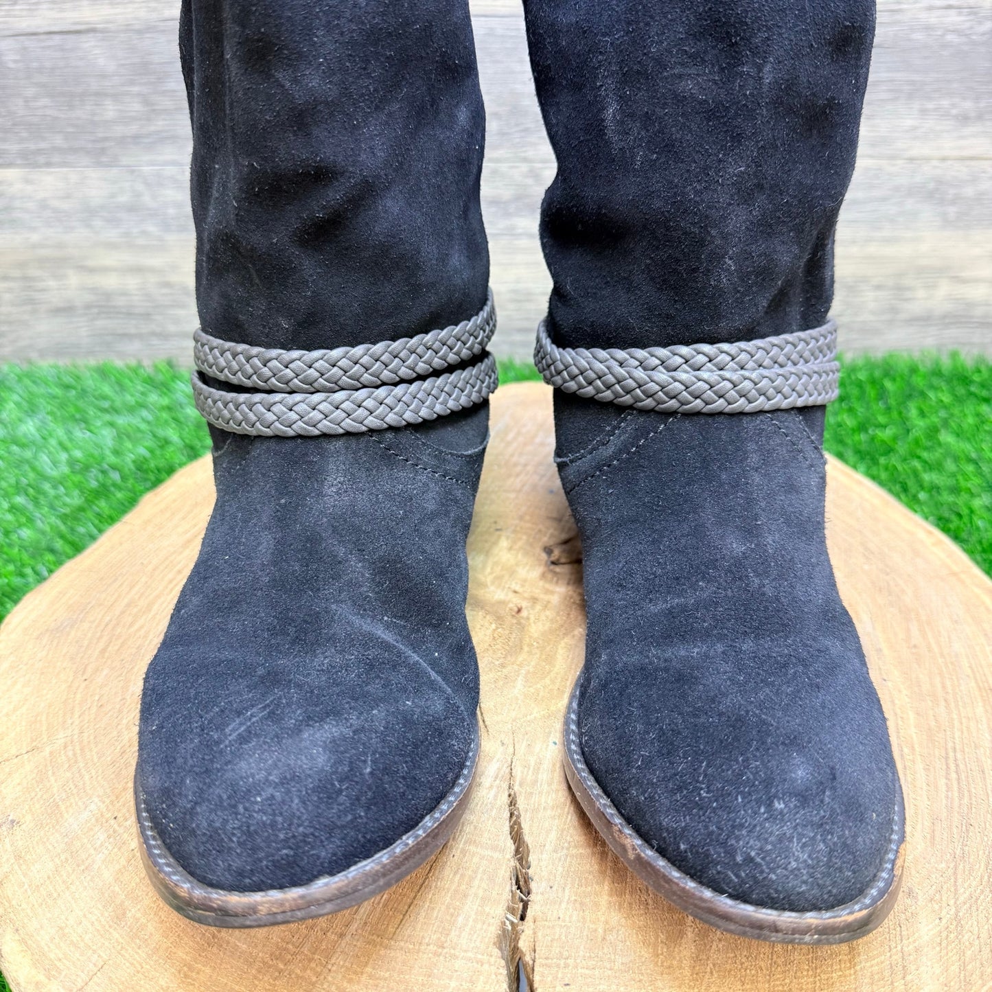 Very Volatile Women - Size 7 - Black Suede Strappy Boots