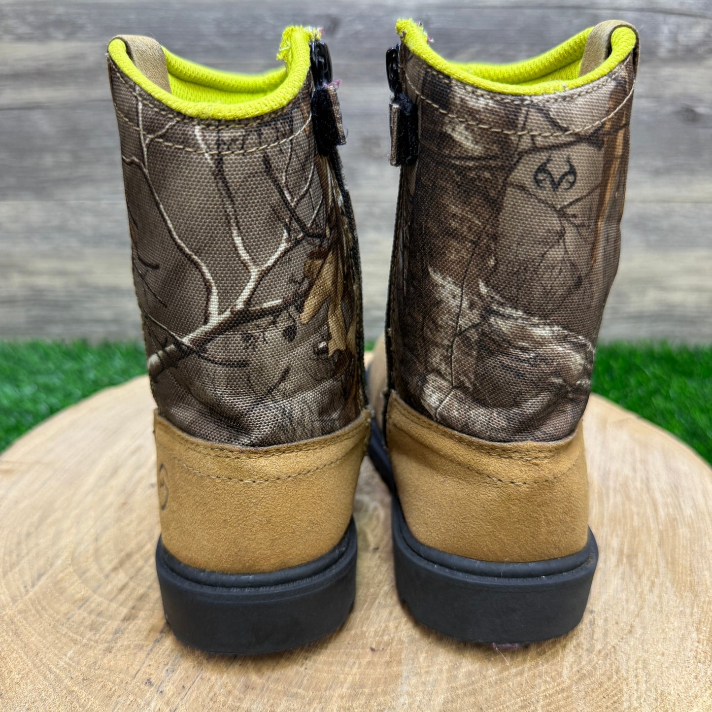 Magellan Youth - Size 12D - Tan/Camo Faux Leather Boots Style 1575