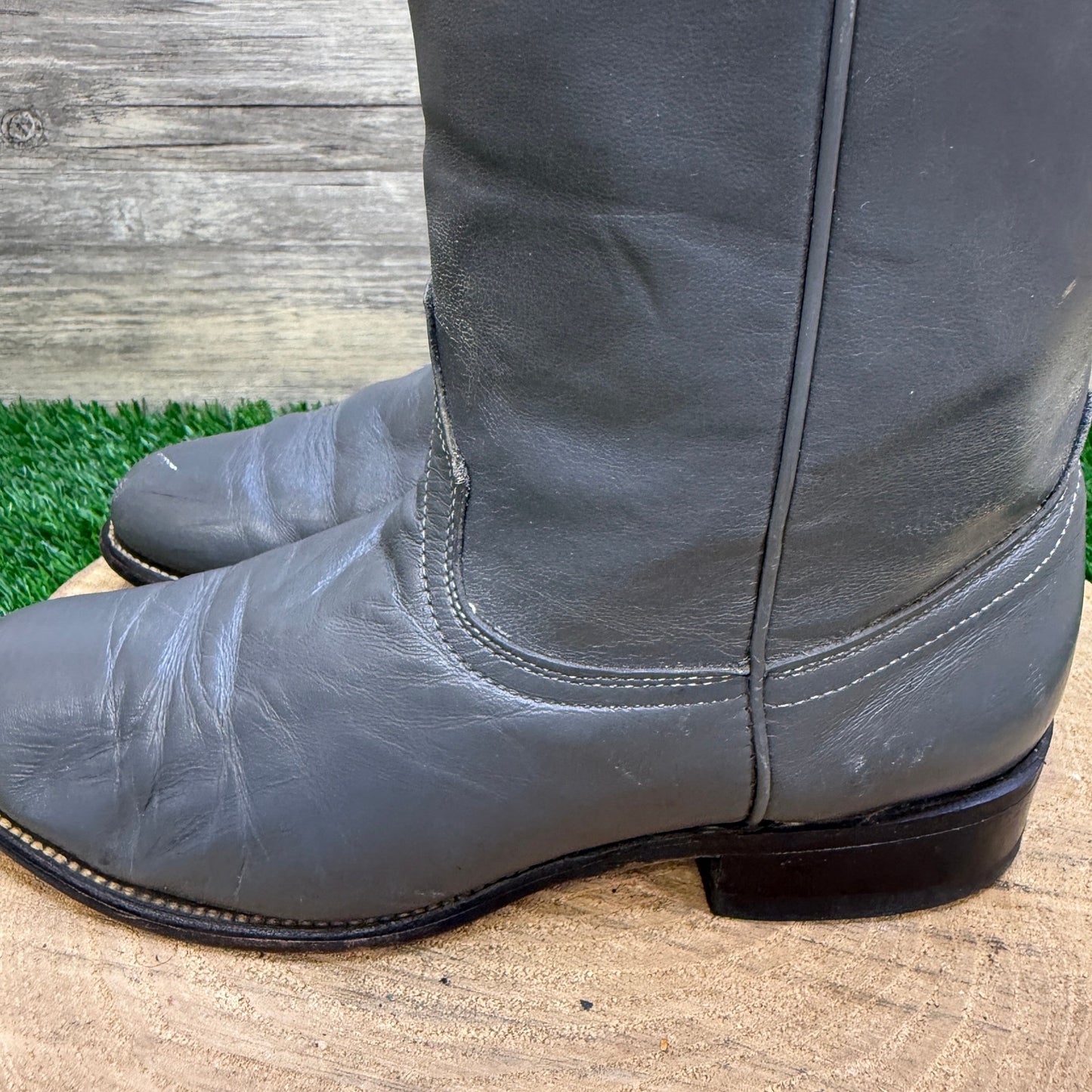 Laredo Women - Size 6.5M - Vintage Gray Roper Western Cowboy Boots Style 6952