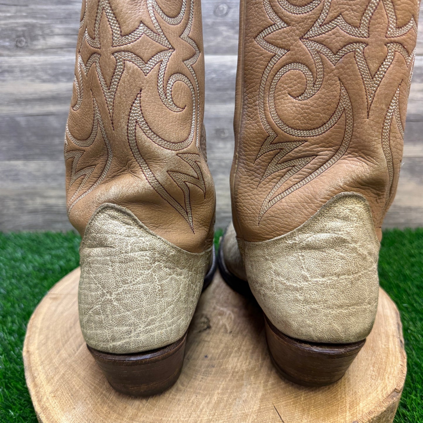Acme Royal Men - Size 10D - Vintage Beige/Tan Exotic Cowboy Boots Style 6302