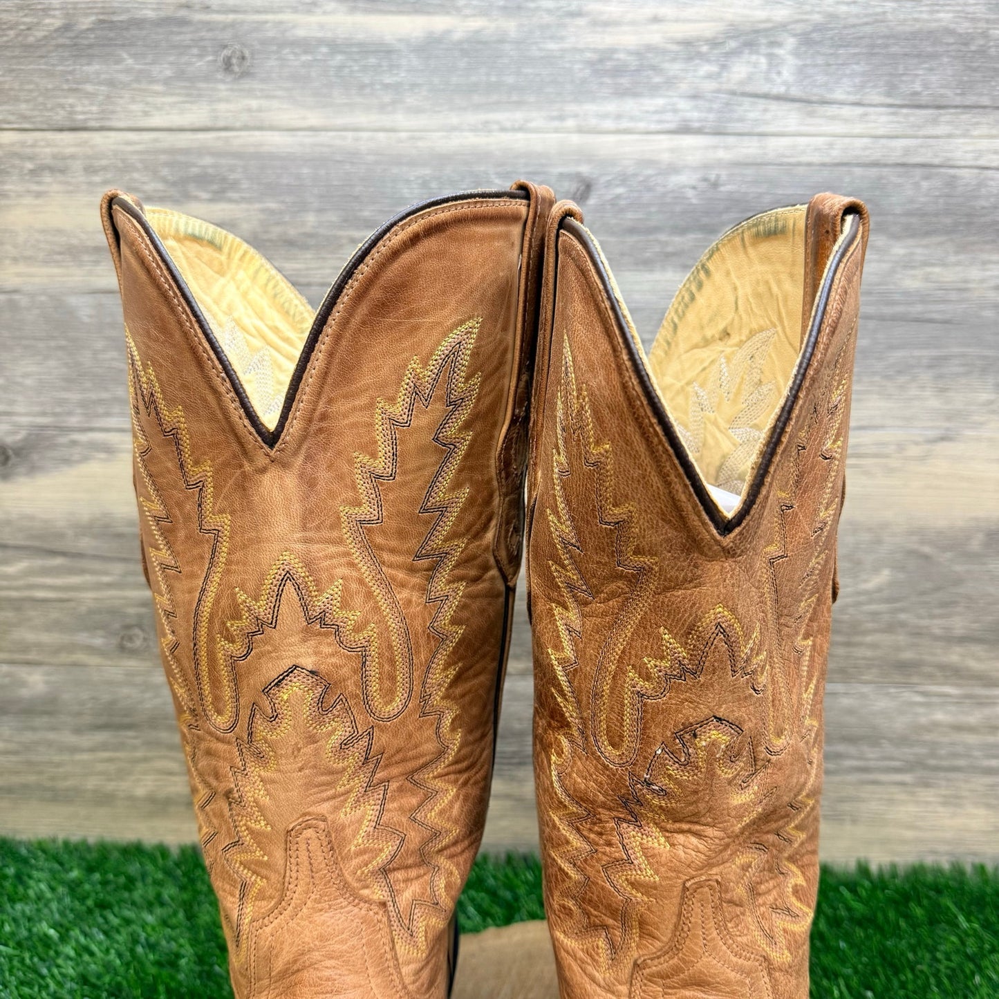 Old West Women - Size 10 - Beige Flame Western Cowboy Boots LF1529