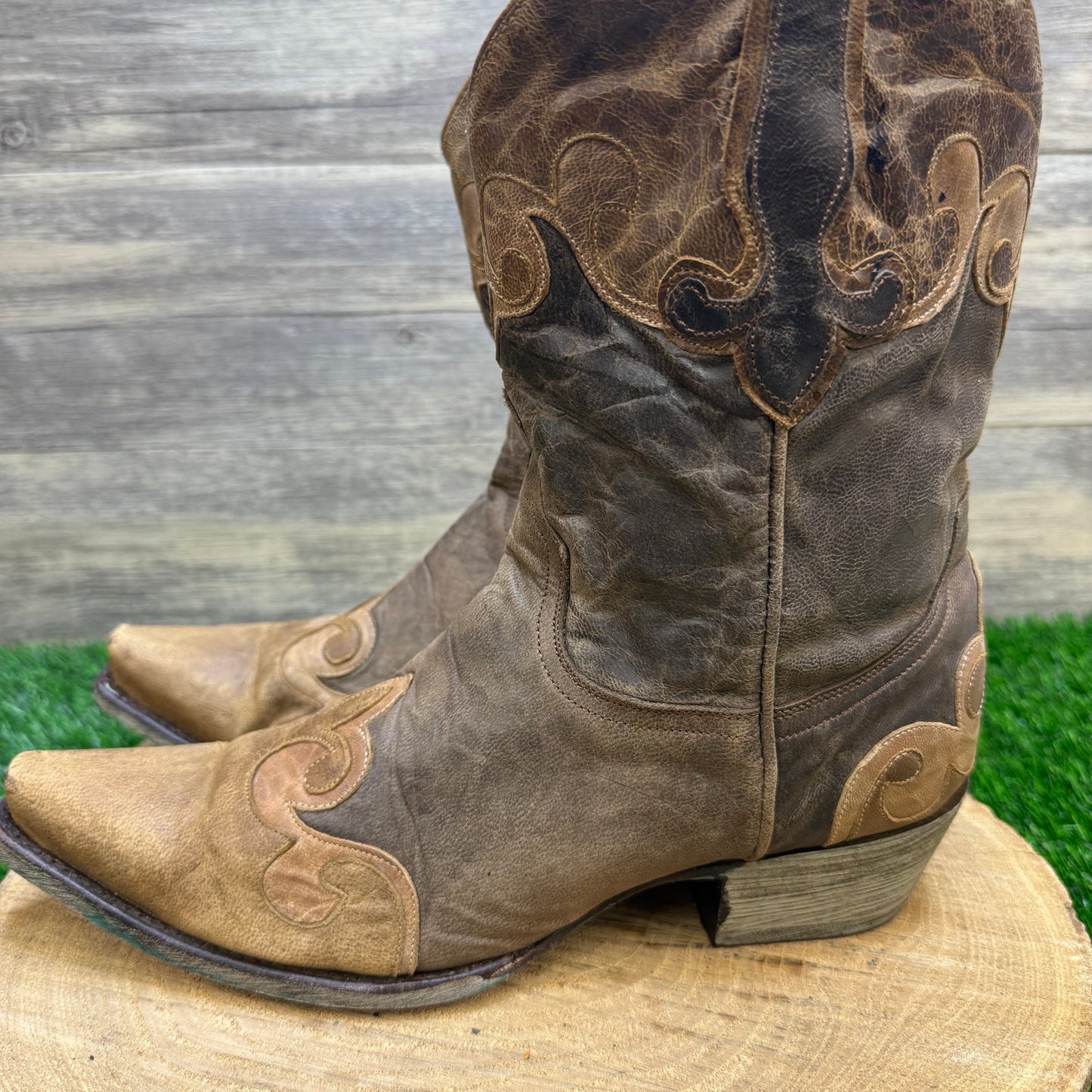 Lane Women - Size 10 - Brown Lexington Snip Toe Cowboy Boots Style LB0022C