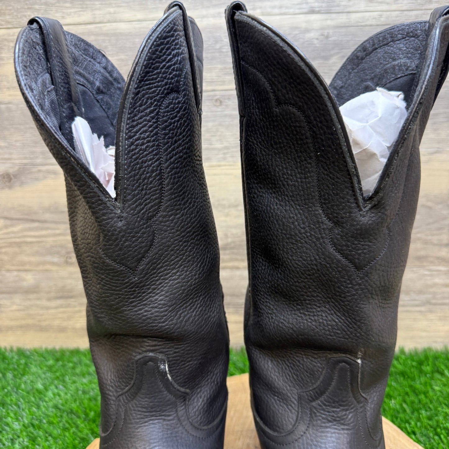 Tony Lama Men - Size 8.5D - Vintage Black Vaquero Western Cowboy Boots VM7013
