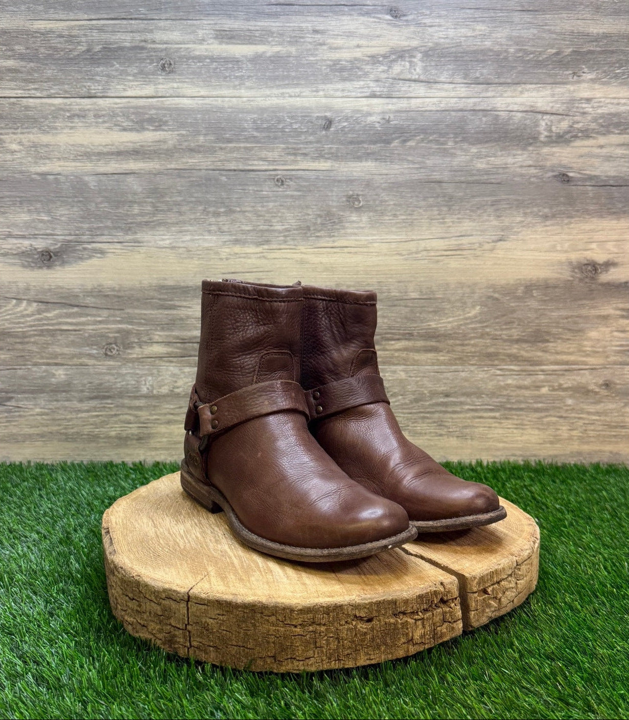 Frye Women - Size 7.5B - Chocolate Phillip Harness Ankle Boots 76870