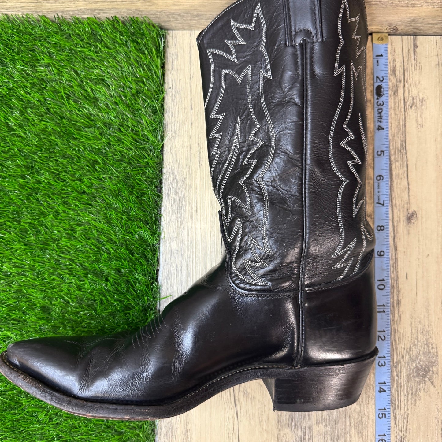 Justin Men - Size 11D - Black Western Cowboy Boots Style M9416