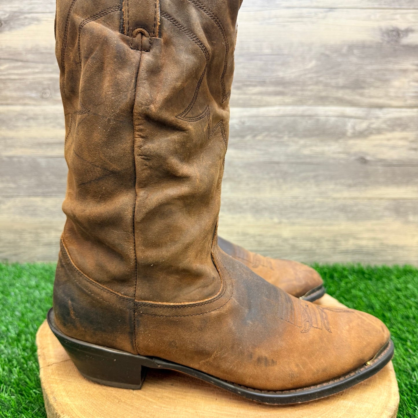 Road Wolf Women - Size 10M - Brown Cowboy Boots with Toe Plate 2232