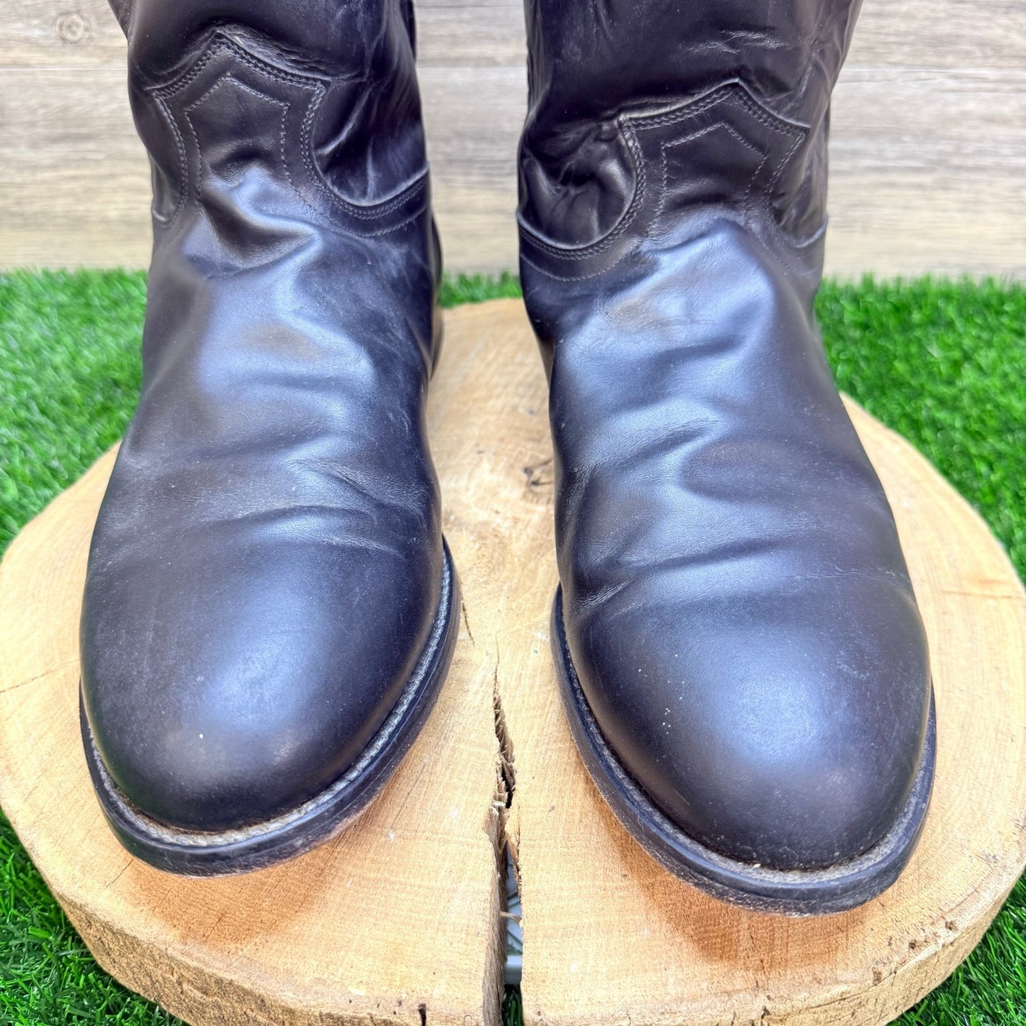 Justin Women - Size 14EE - Black Roper Western Cowboy Boots 3133