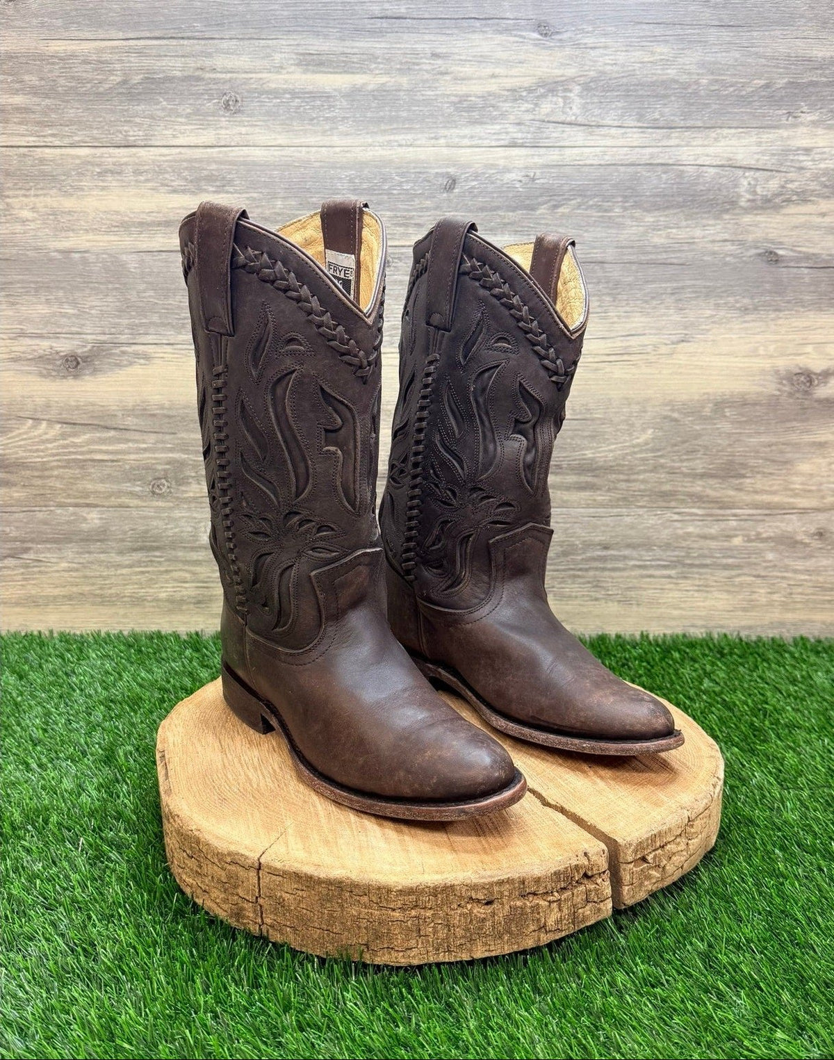 Frye Women - Size 7B - Wyatt Overlay Cutout Western Cowboy Boots 76595