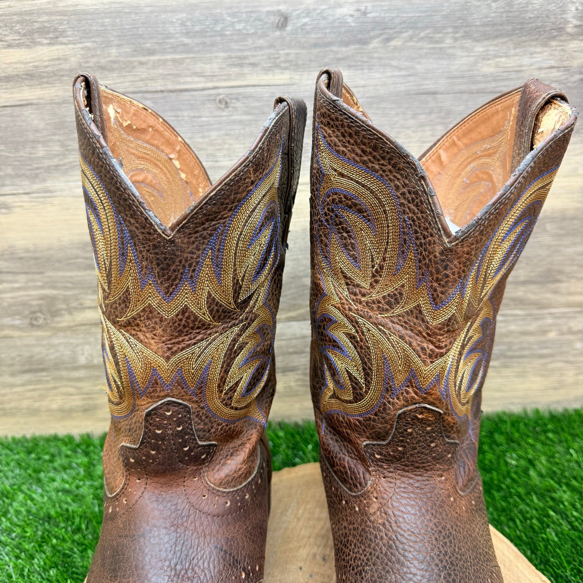Justin Men - Size 10.5D - Brown Stampede Western Cowboy Boots 7200