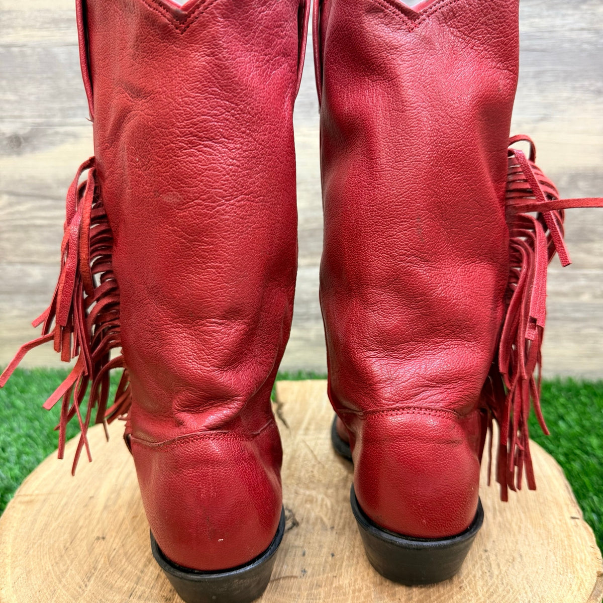 Evenin’ Star Youth - Size 2.5 - Vintage Red Fringe Western Cowboy Boots