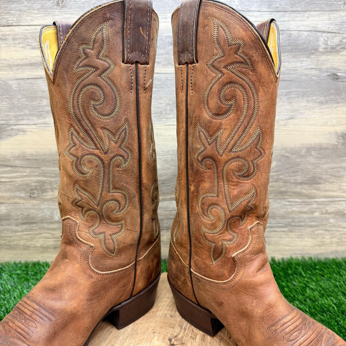 Justin Men - Size 8D - Brown Apache Classic Western Cowboy Boots 2252