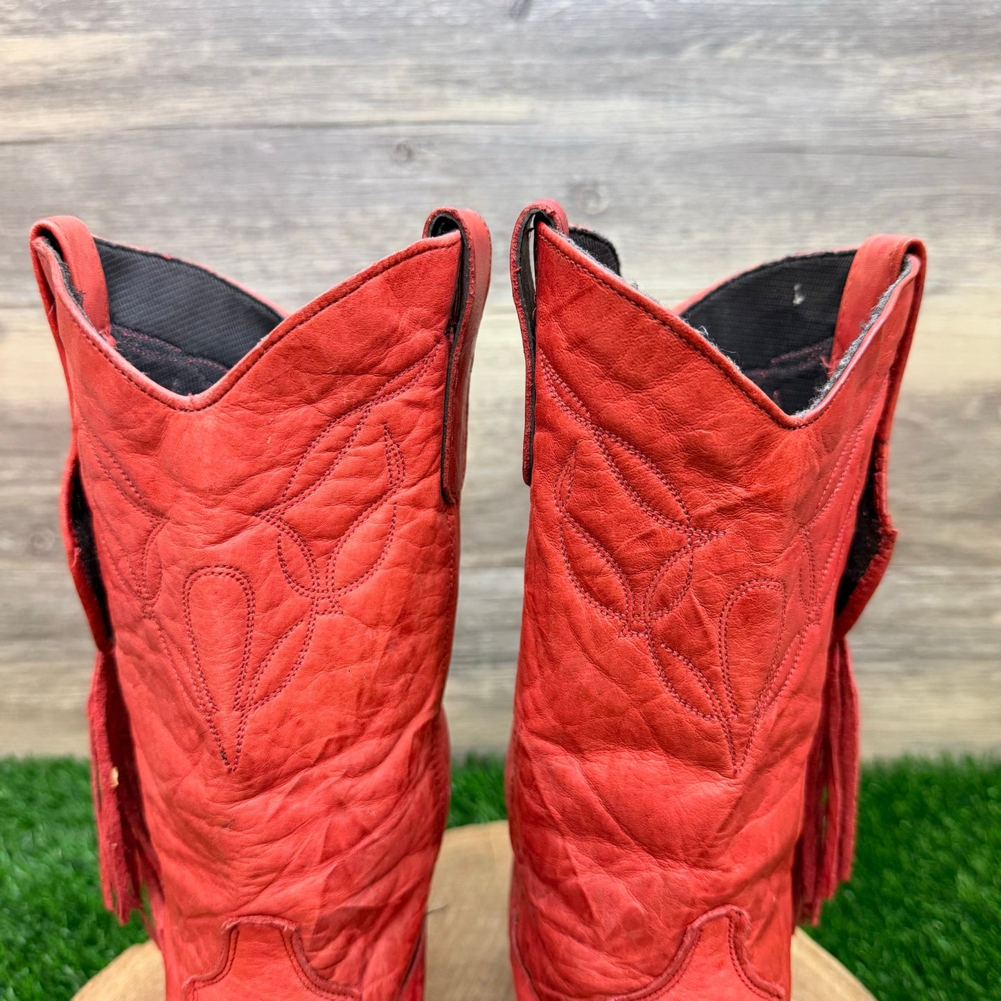 Laredo Women - Size 6M - Red Fringe Tassel Cowboy Boots 38508